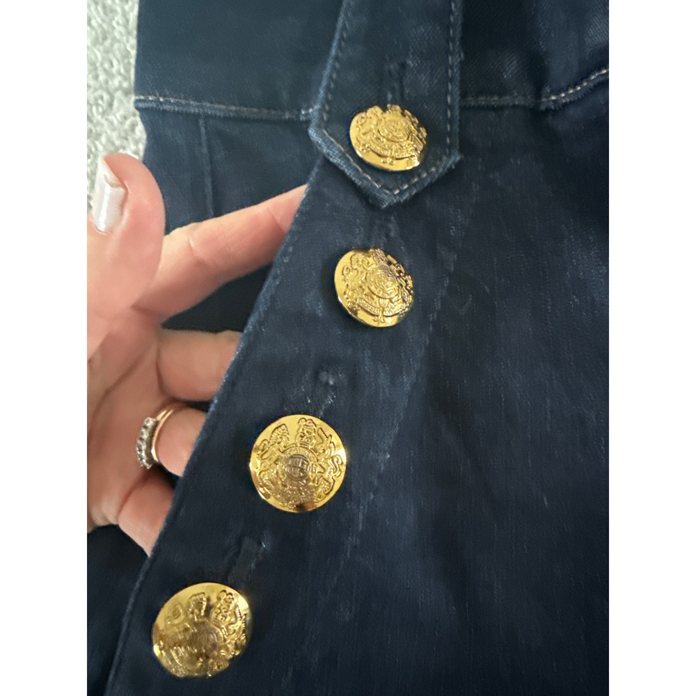 White House Black Market WHBM High-Rise Mariner Wide Leg Jeans Sailor Dark Sz 8 - Picture 3 of 15